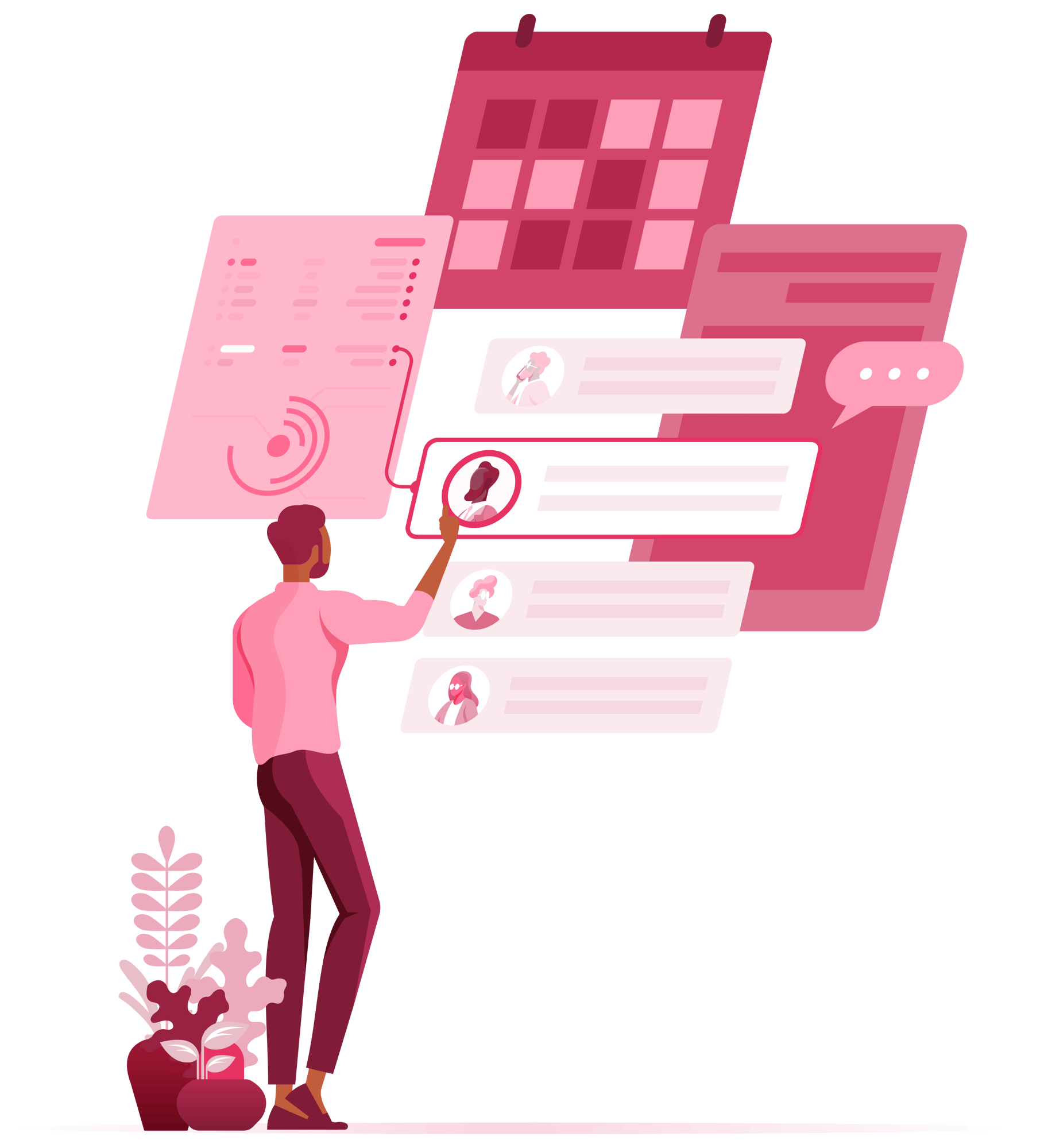 RH, recrutamento de pessoal, conceito de contratação_Ilustraçøes